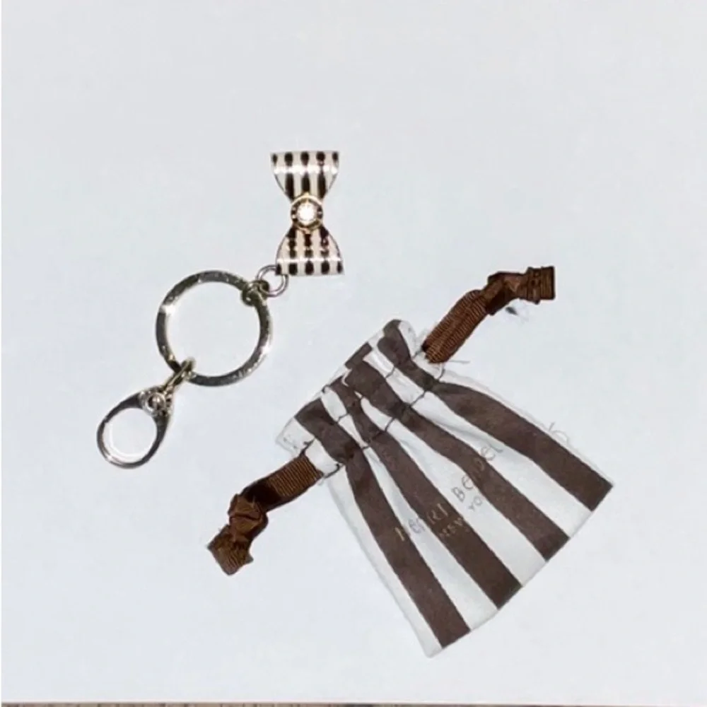 Henri Bendel Bow Keychain + Dust Bag Excellent Used Condition